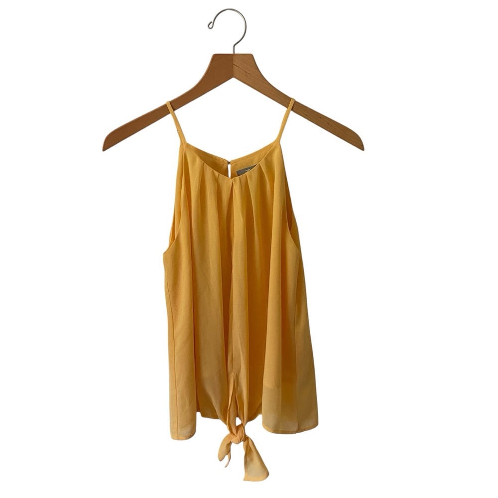 2Sable Yellow Flowy Summer Women's Bow Camisole Top Size M